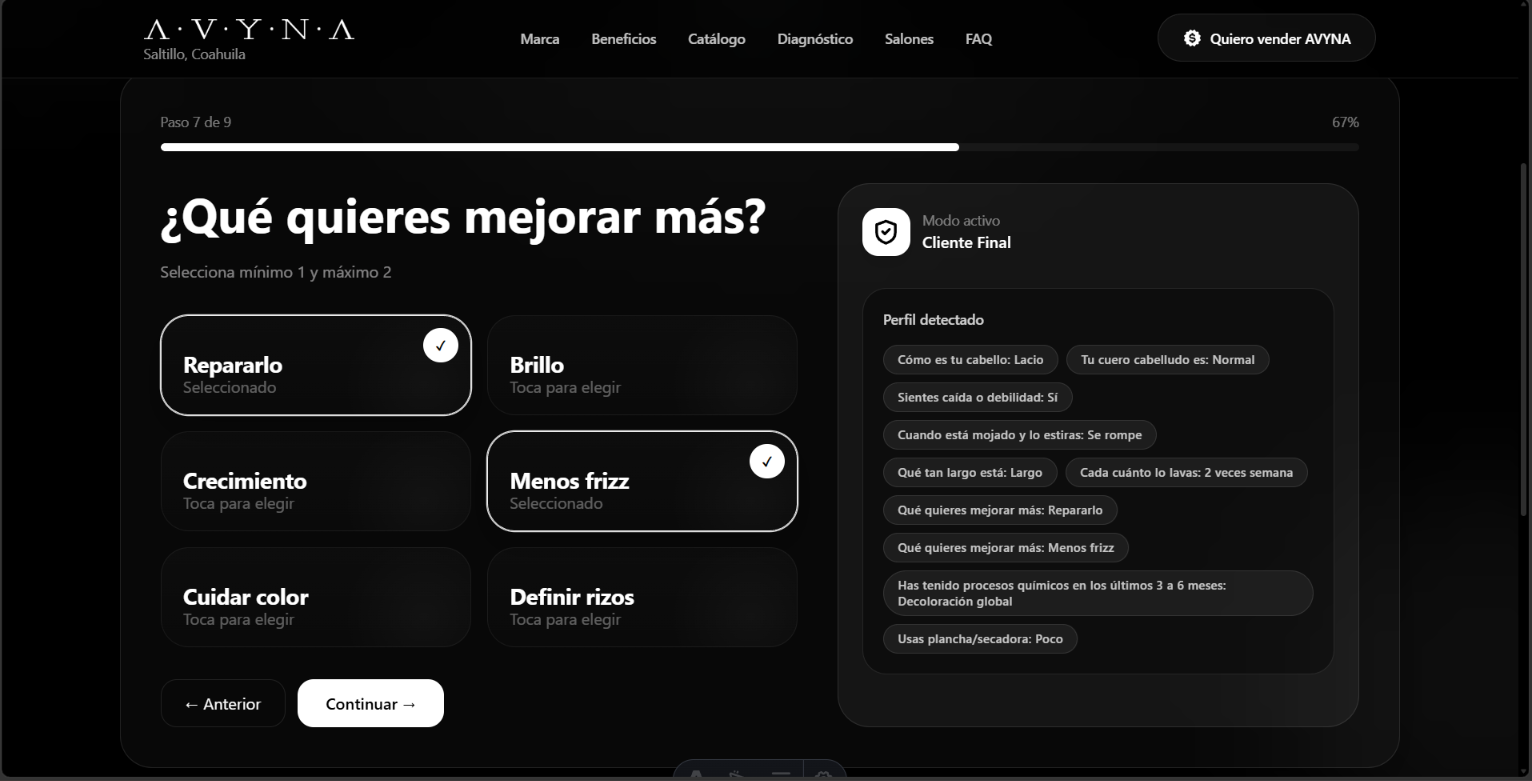 Diagnóstico AVYNA Desktop
